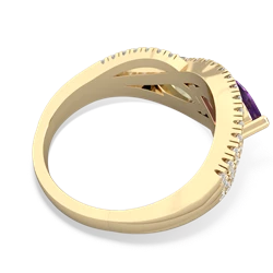 Amethyst Diamond Rivers 14K Yellow Gold ring R3070