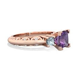 Amethyst Eternal Embrace Engagement 14K Rose Gold ring C2001