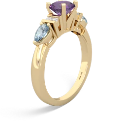 Amethyst 6Mm Round Eternal Embrace Engagement 14K Yellow Gold ring R2005