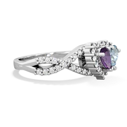 Amethyst Diamond Twist 'One Heart' 14K White Gold ring R2640HRT