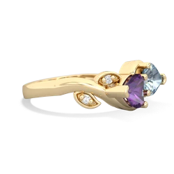 Amethyst Floral Elegance 14K Yellow Gold ring R5790