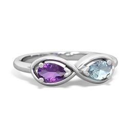 Amethyst Infinity 14K White Gold ring R5050