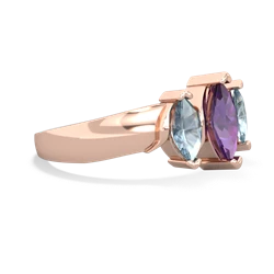 Amethyst Three Peeks 14K Rose Gold ring R2433