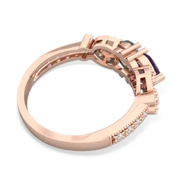 Amethyst Diamond Butterflies 14K Rose Gold ring R5601