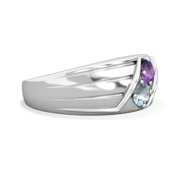 Amethyst Men's Streamline 14K White Gold ring R0460