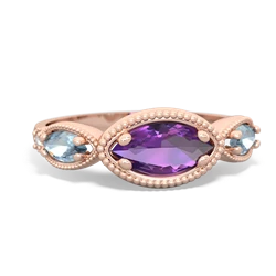 Amethyst Milgrain Marquise 14K Rose Gold ring R5700