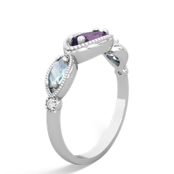 Amethyst Milgrain Marquise 14K White Gold ring R5700