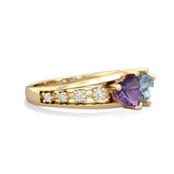 Amethyst Heart To Heart 14K Yellow Gold ring R3342