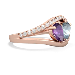 Amethyst Nestled Heart Keepsake 14K Rose Gold ring R5650