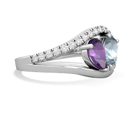 Amethyst Nestled Heart Keepsake 14K White Gold ring R5650