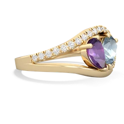 Amethyst Nestled Heart Keepsake 14K Yellow Gold ring R5650