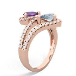 Amethyst Diamond Dazzler 14K Rose Gold ring R3000