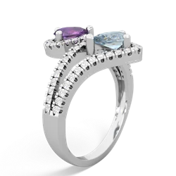 Amethyst Diamond Dazzler 14K White Gold ring R3000