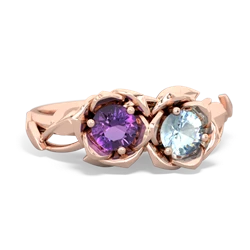 Amethyst Rose Garden 14K Rose Gold ring R5510