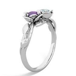 Amethyst Rose Garden 14K White Gold ring R5510