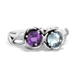 Amethyst Rose Garden 14K White Gold ring R5510