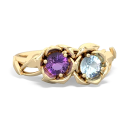 Amethyst Rose Garden 14K Yellow Gold ring R5510