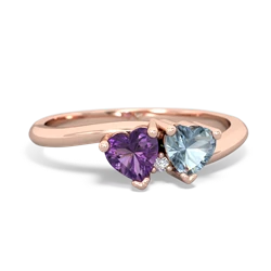 Amethyst Sweethearts 14K Rose Gold ring R5260