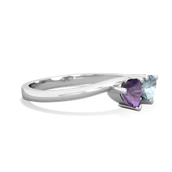 Amethyst Sweethearts 14K White Gold ring R5260