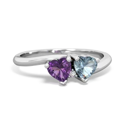 Amethyst Sweethearts 14K White Gold ring R5260