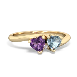 Amethyst Sweethearts 14K Yellow Gold ring R5260