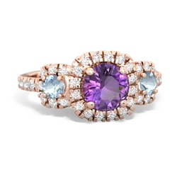 Amethyst Regal Halo 14K Rose Gold ring R5350