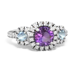 Amethyst Regal Halo 14K White Gold ring R5350