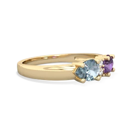 Amethyst Pear Bowtie 14K Yellow Gold ring R0865