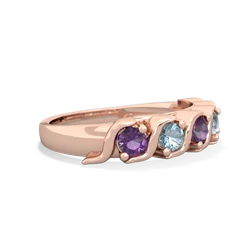 Amethyst Anniversary Band 14K Rose Gold ring R2089