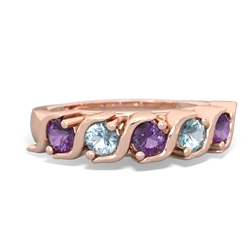 Amethyst Anniversary Band 14K Rose Gold ring R2089