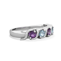 Amethyst Anniversary Band 14K White Gold ring R2089