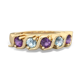 Amethyst Anniversary Band 14K Yellow Gold ring R2089