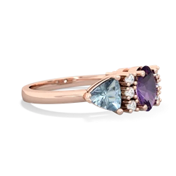 Amethyst Antique Style Three Stone 14K Rose Gold ring R2186