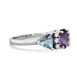 Amethyst Antique Style Three Stone 14K White Gold ring R2186