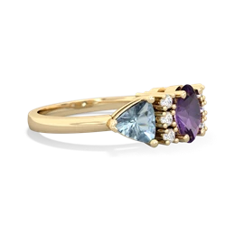 Amethyst Antique Style Three Stone 14K Yellow Gold ring R2186