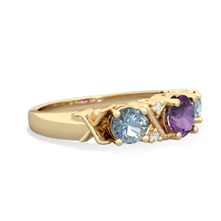 Amethyst Hugs And Kisses 14K Yellow Gold ring R5016