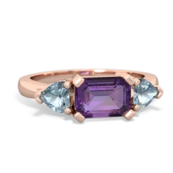 Amethyst Three Stone 14K Rose Gold ring R5235