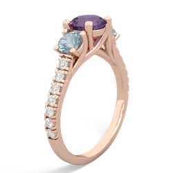 Amethyst Pave Trellis 14K Rose Gold ring R5500