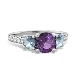 Amethyst Pave Trellis 14K White Gold ring R5500