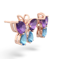 Amethyst Butterfly 14K Rose Gold earrings E2215