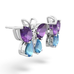 Amethyst Butterfly 14K White Gold earrings E2215