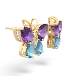 Amethyst Butterfly 14K Yellow Gold earrings E2215