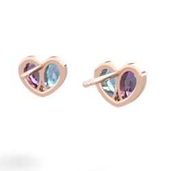 Amethyst 'Our Heart' 14K Rose Gold earrings E5072