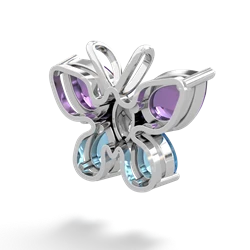 Amethyst Butterfly 14K White Gold pendant P2215