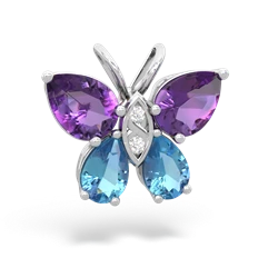 Amethyst Butterfly 14K White Gold pendant P2215