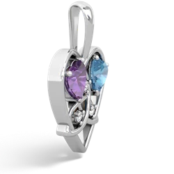 Amethyst Celtic Trinity Heart 14K White Gold pendant P5331