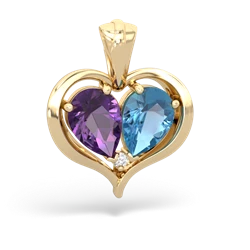 Amethyst Two Become One 14K Yellow Gold pendant P5330