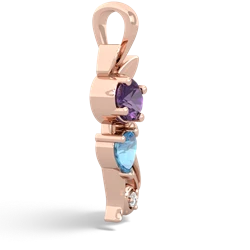 Amethyst Kitten 14K Rose Gold pendant P5780