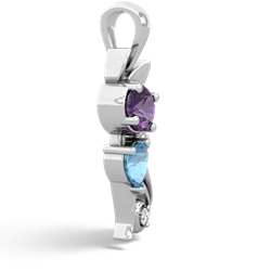 Amethyst Kitten 14K White Gold pendant P5780