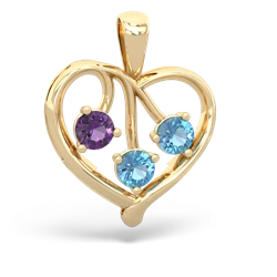 Amethyst Glowing Heart 14K Yellow Gold pendant P2233